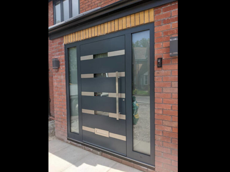Front door with letter-plate and 2 sidelights