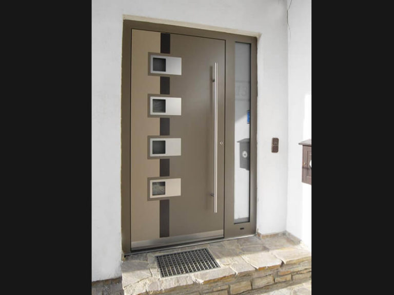 Front door painted in 3 colours