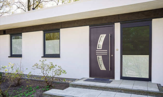 Front entrance doors (3) Custom 'sails' design front door