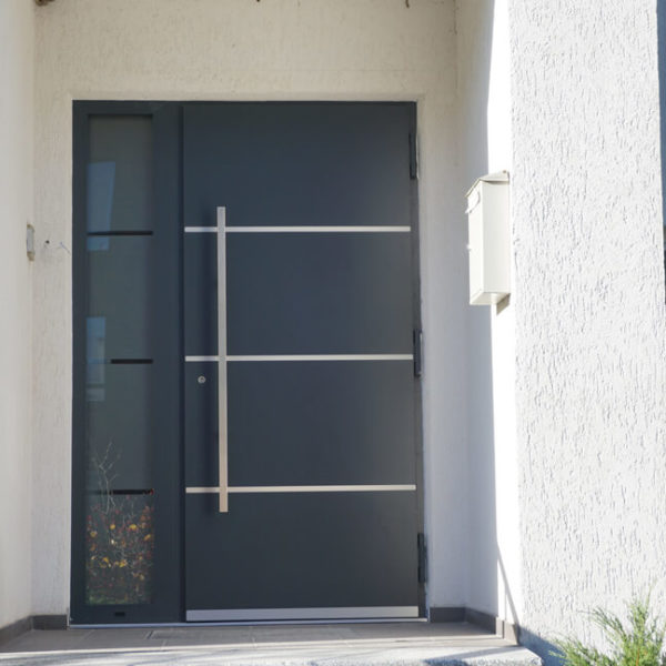 Front doors with appliques matching glazing