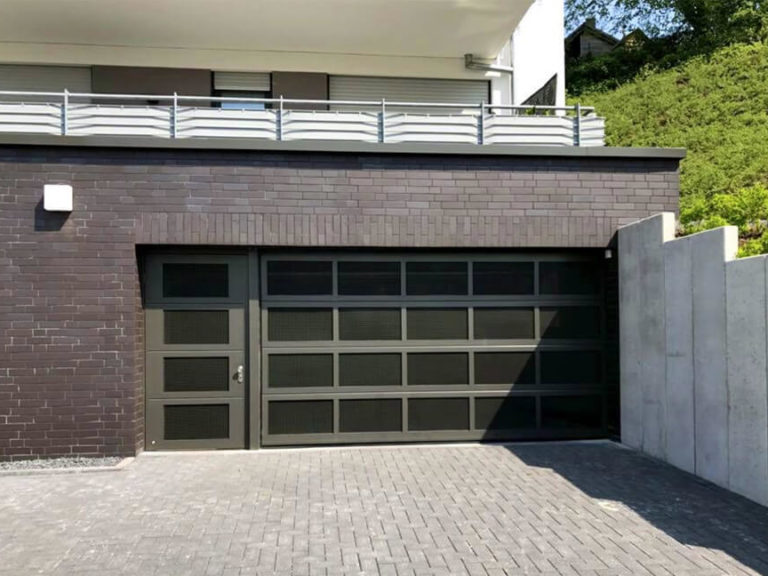 Glazed & tinted sectional garage door