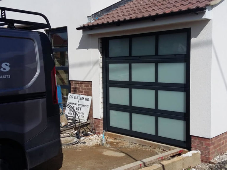 Matt glazed Sectional garage door