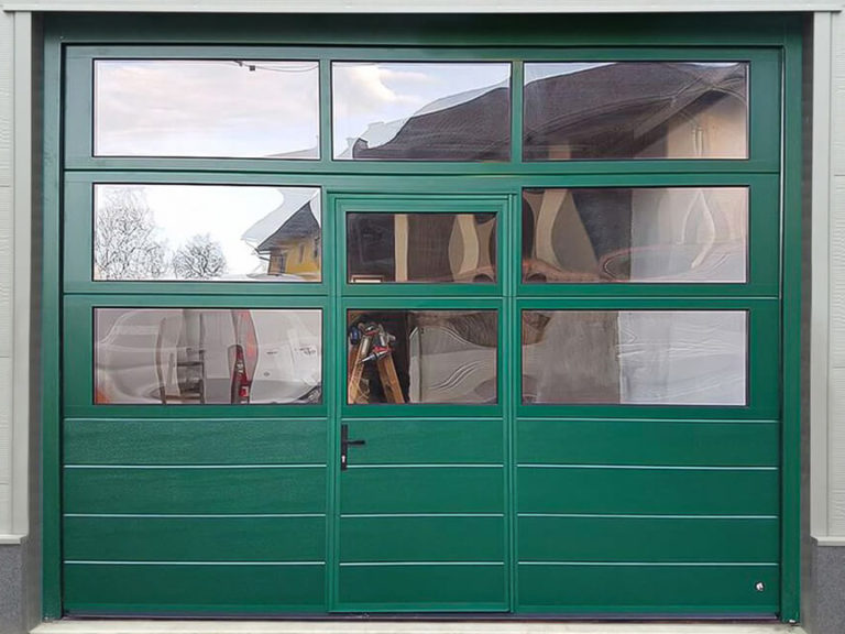 Sectional garage door - wicket & glazed panels