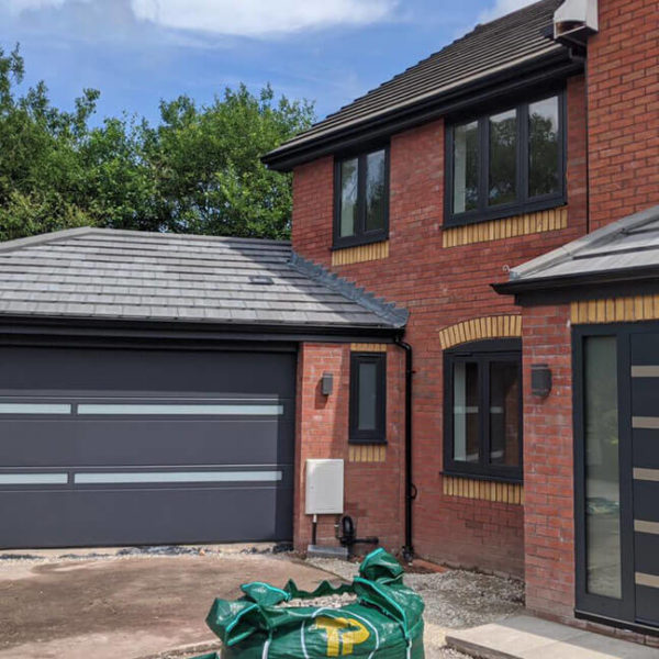 Front door appliques matching with sectional door slim-line design