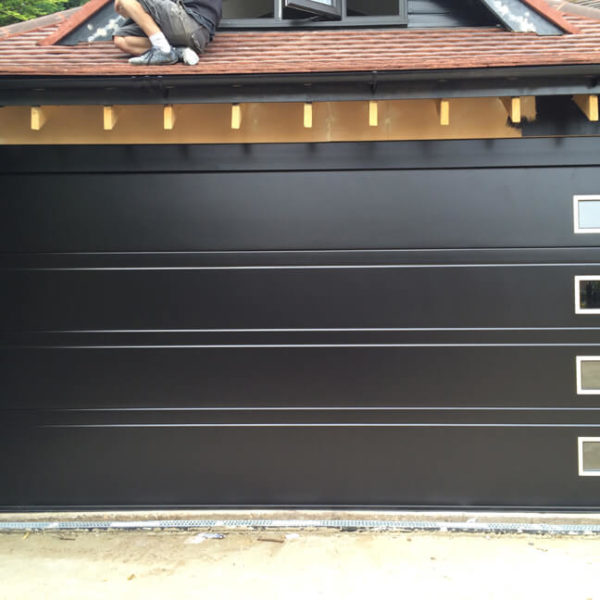 'Toprib' design garage door with square windows