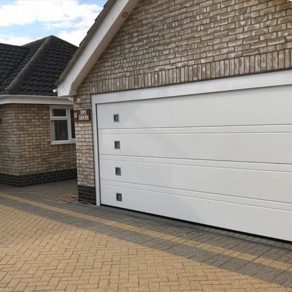 'Toprib' design sectional garage door with windows