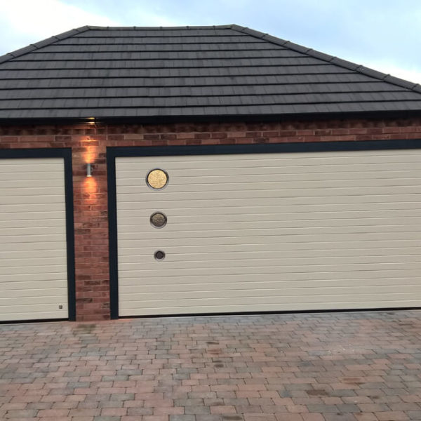 'Rib' design sectional garage doors