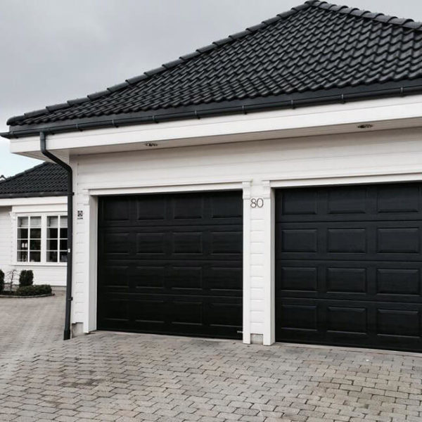 A pair of garage doors in 'Georgian' design