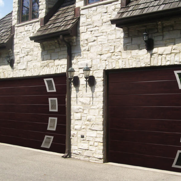 Garage doors with a 'Sails' design windows