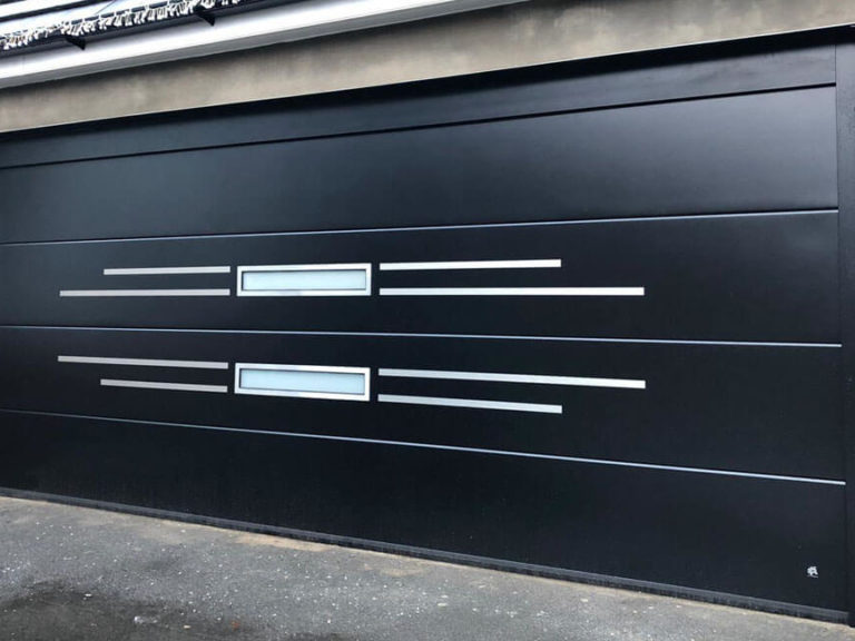 Glazed sectional garage door - 'Nordic' design