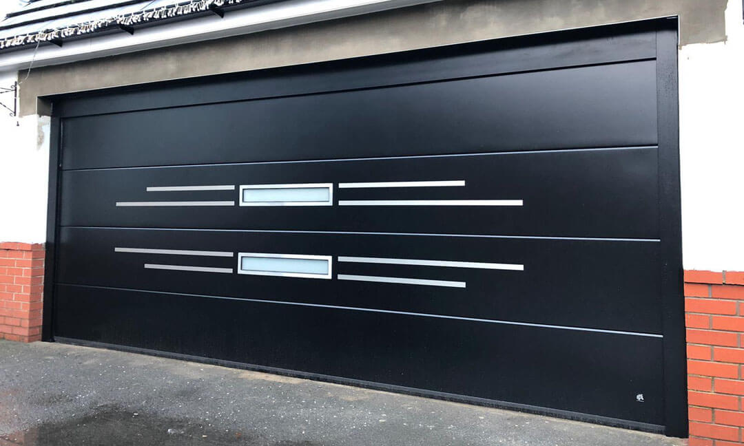 Glazed sectional garage door - 'Nordic' design