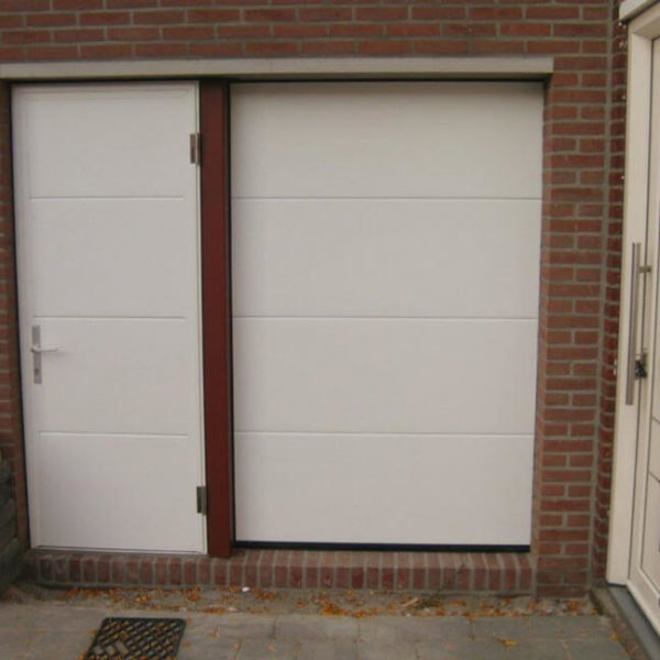 Narrow sectional door & side door