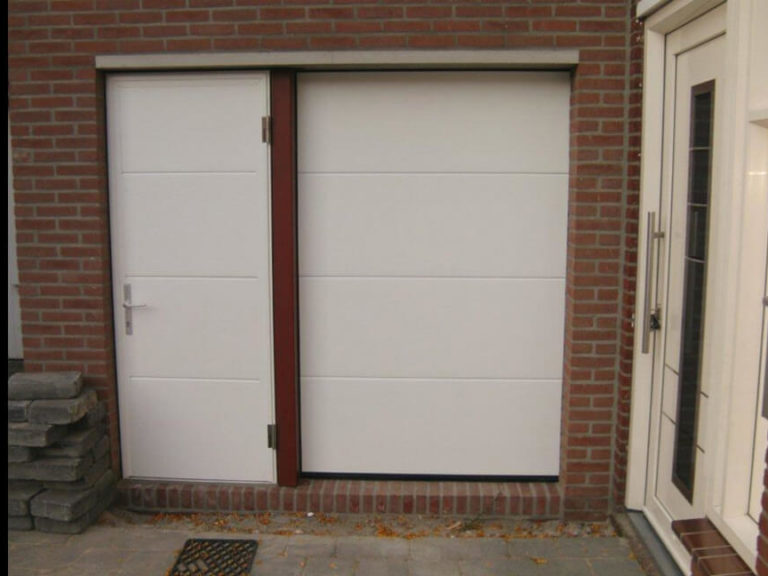 Narrow sectional door & side door