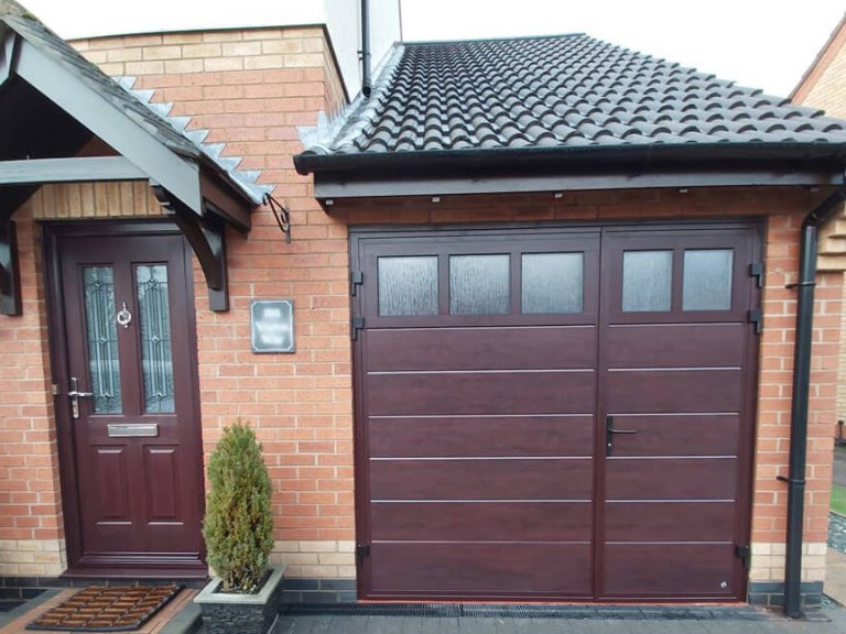 Side-Hinged Garage Door in Rosewood