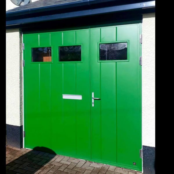 Side-Hinged Garage Door with a letter-plate