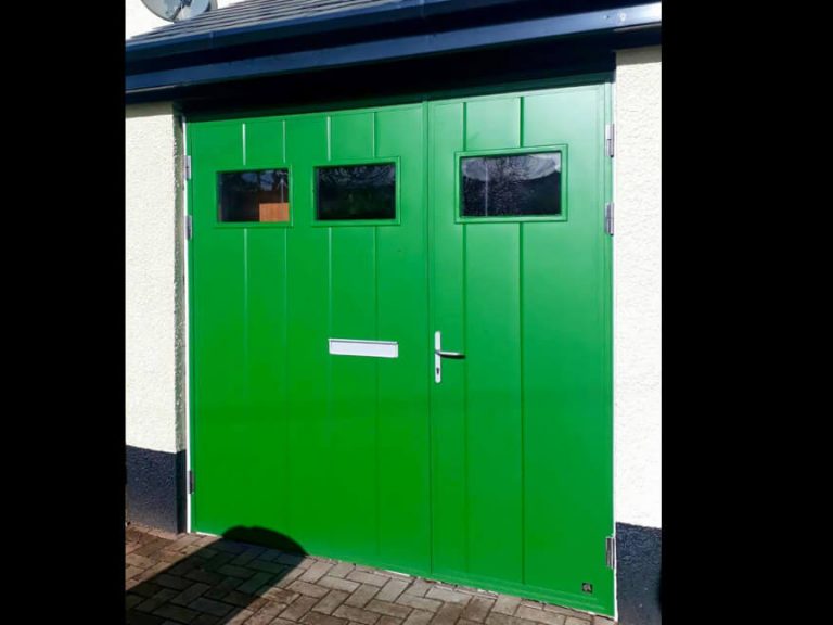 Side-Hinged Garage Door with a letter-plate
