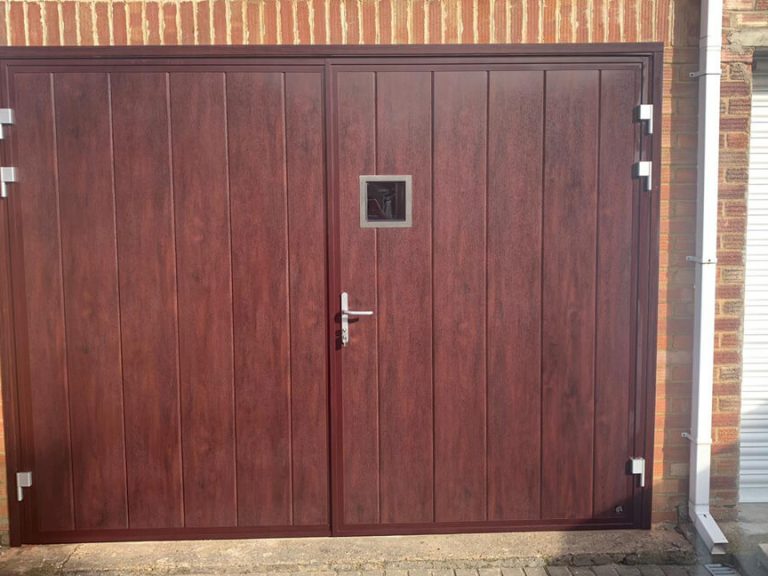 Side-Hinged Garage Door with custom window layout
