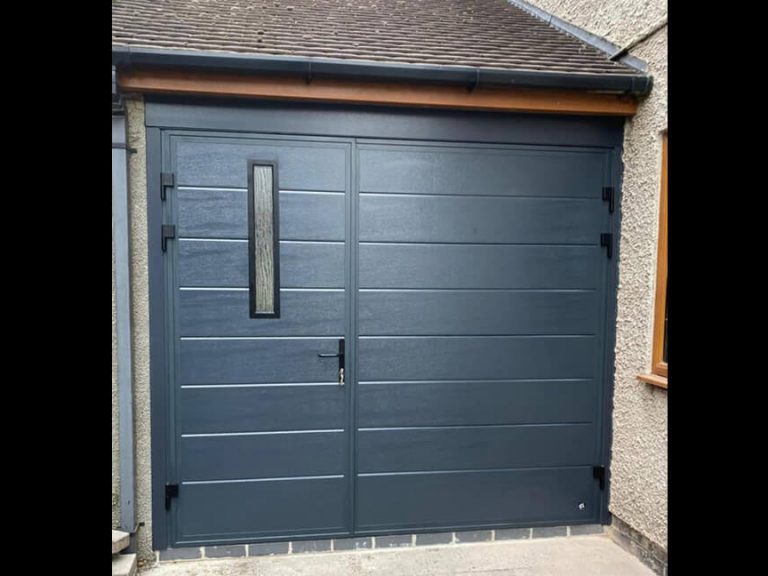 Side-Hinged Garage Door with custom window layout