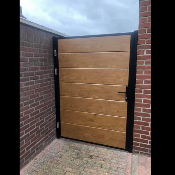 Side-Hinged Door closing passage to backyard