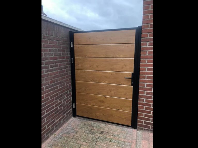 Side-Hinged Door closing passage to backyard