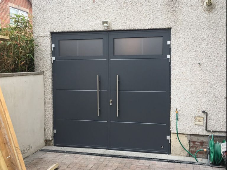Side-Hinged Garage Door with glazed panel