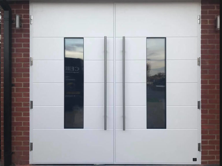 Custom made side hinged garage door