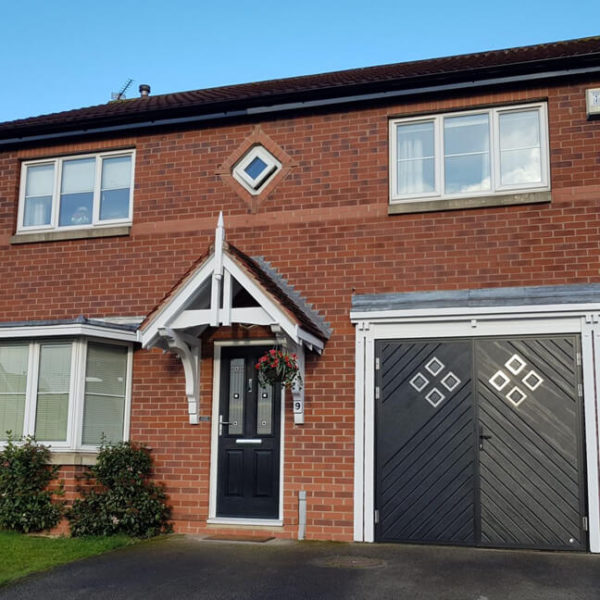 Chevron layout 'Diamond' design side-hinged door