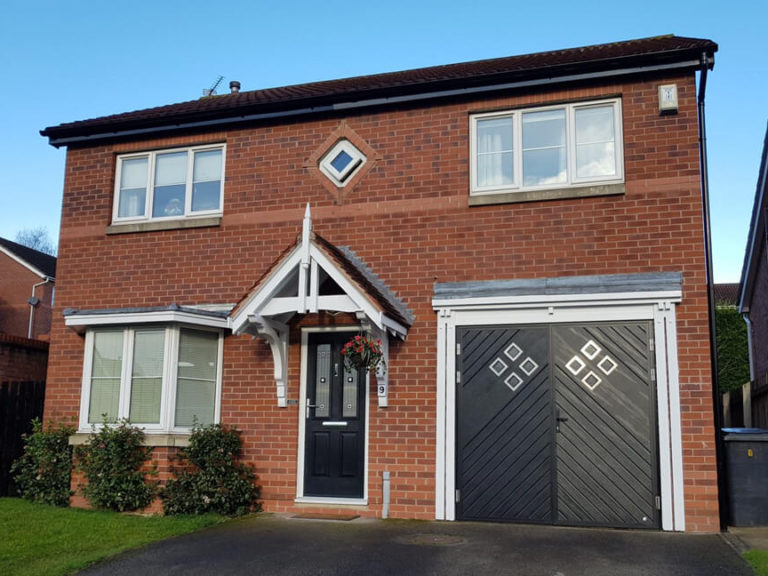 Chevron layout 'Diamond' design side-hinged door