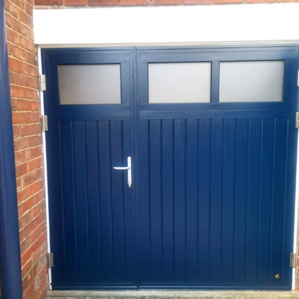 Side hinged door with BS window