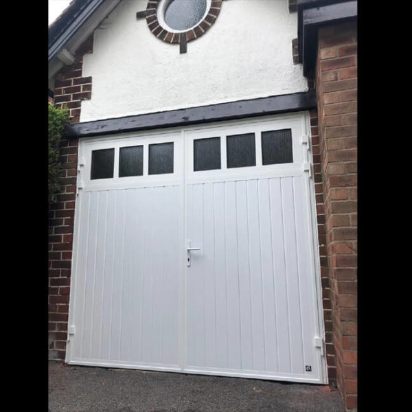 Side hinged door with BS window