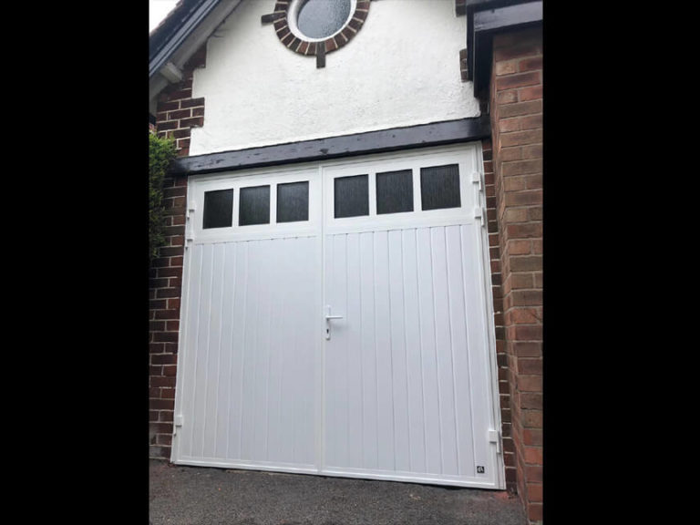 Side hinged door with BS window