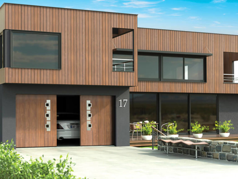 Bi-parting door sliding door with custom motif