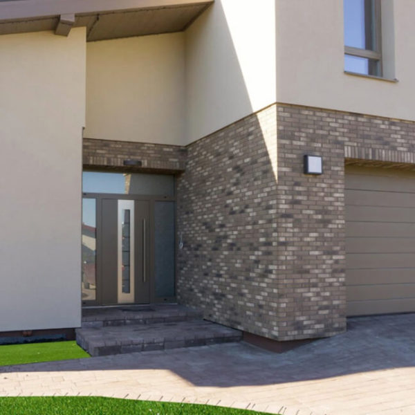 Front door design 601 & garage door painted RAL7035