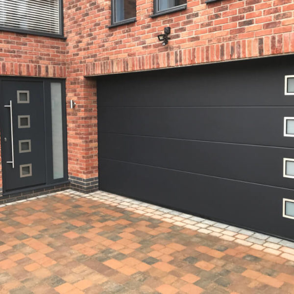 Modified front door 635 design to match garage door windows size and layout