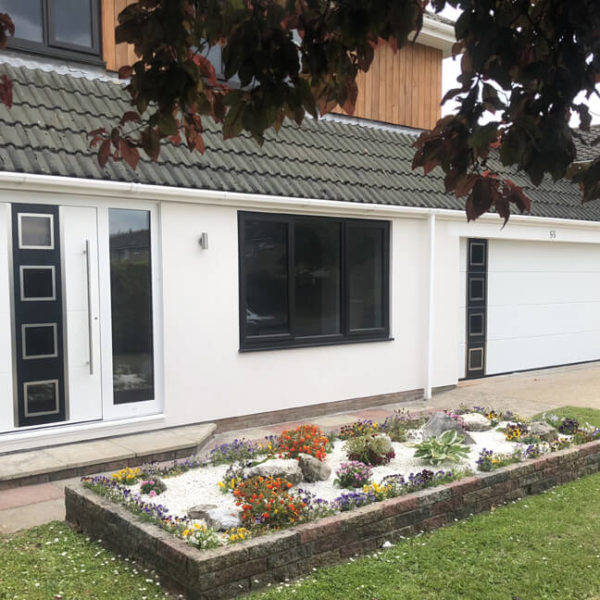 Ryterna front door design 636 & garage door with the same motif