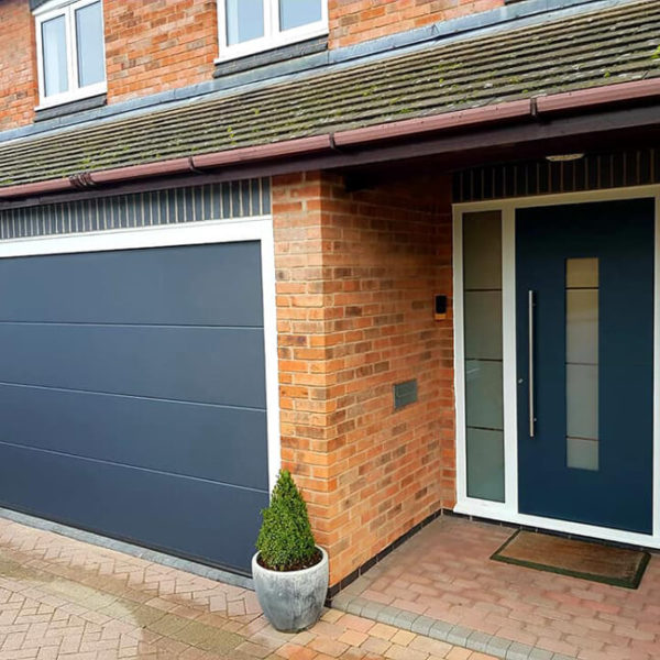 Front & garage doors with white frames
