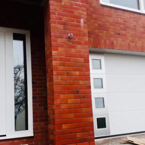 Matching custom design front & garage doors