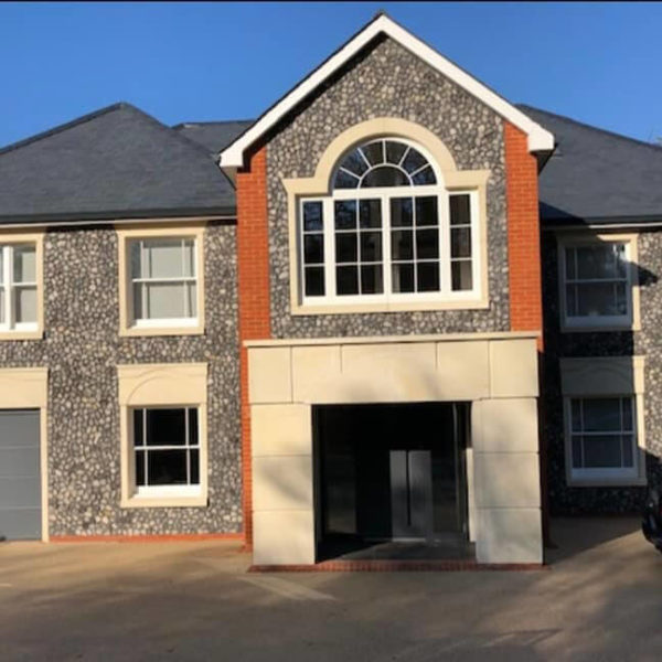 Front & garage doors matching between and house facade