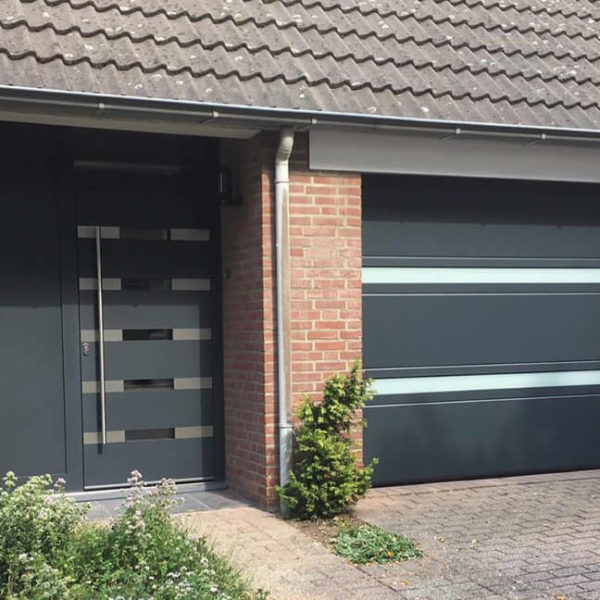 Ryterna front door design 615 matching with 'slim-line' garage door design