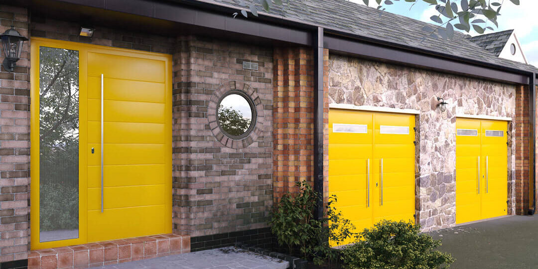 Matching front & garage doors with pull handles