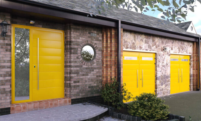 Matching front & garage doors with pull handles Matching front & garage doors with pull handles