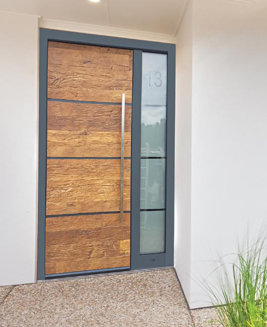 Front Door with Wood Image Panel