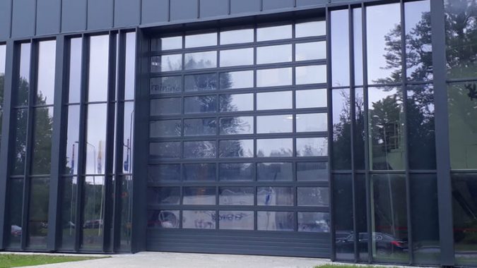 FV80 Glazed facade with Ultra-Thermo sectional door
