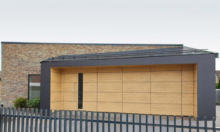 clad-7 Front & garage doors clad with façade panels