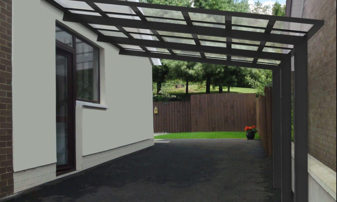 Carport as leaning pergola